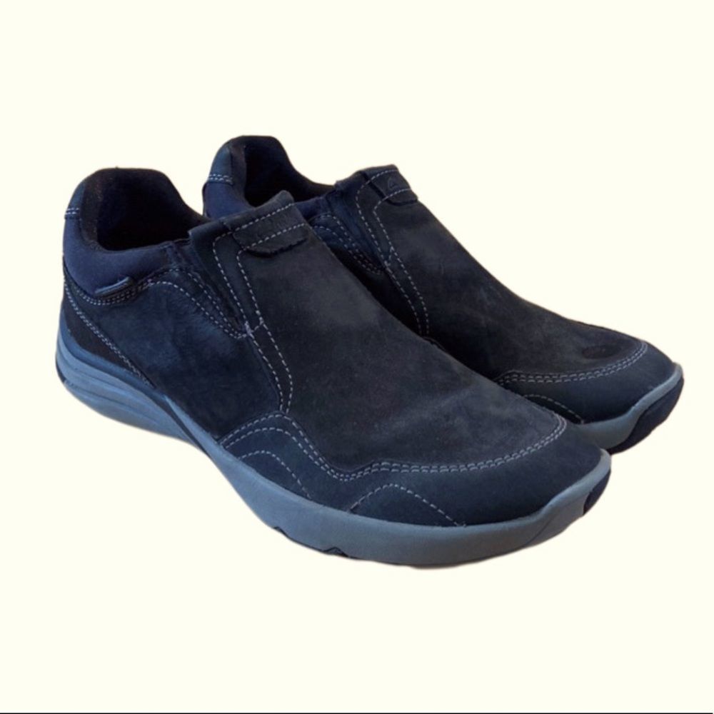 CLARKS Wave Walk Slip On Black Mens 10.5